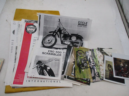 Mixed Lot of Vintage Esso Scrambler Motorcycle Technical Literature and Photos