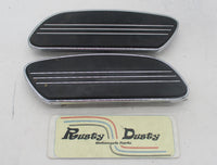 Harley Davidson Pair of Steamliner Floorboards Mats and Base Plates 50689-04