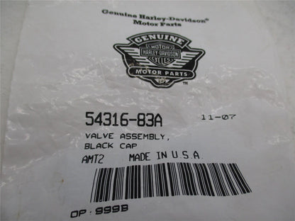 Lot of 5 Harley Davidson Genuine NOS Black Cap Valve Assemblies 54316-83A