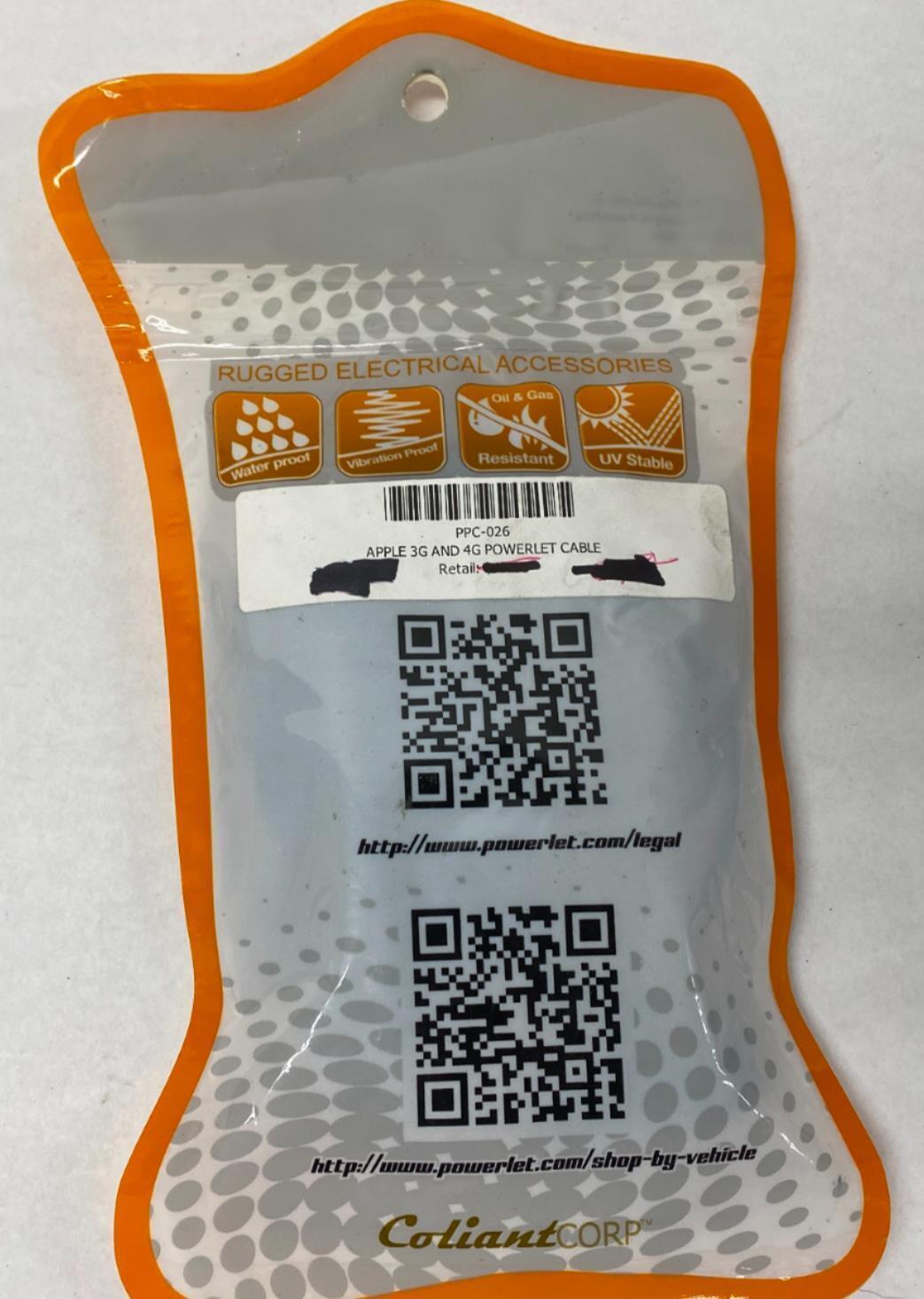 Powerlet Apple 3G, 3Gs, 4G, 4Gs, iTouch Charging Cable PPL-026