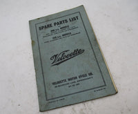 1971 Velocette 350 Viper Clubman and 500 MSS Venom Spare Parts List Book