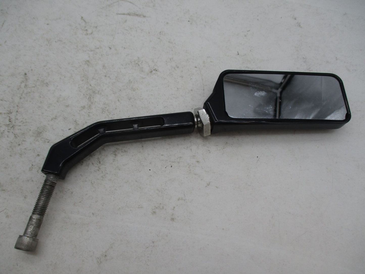 Slotted Black Custom Rectangular Right Side Rear View Custom Chopper Mirror