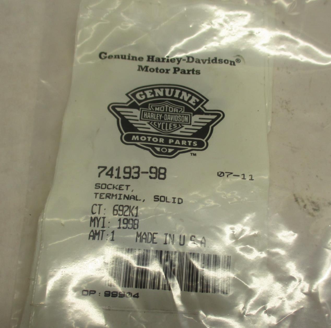 Lot of (3) Harley Davidson Genuine NOS Solid Terminal Sockets 74193-98