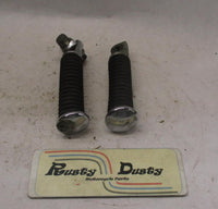 Pair of Harley-Davidson Round Passenger Foot Pegs Chrome Ends