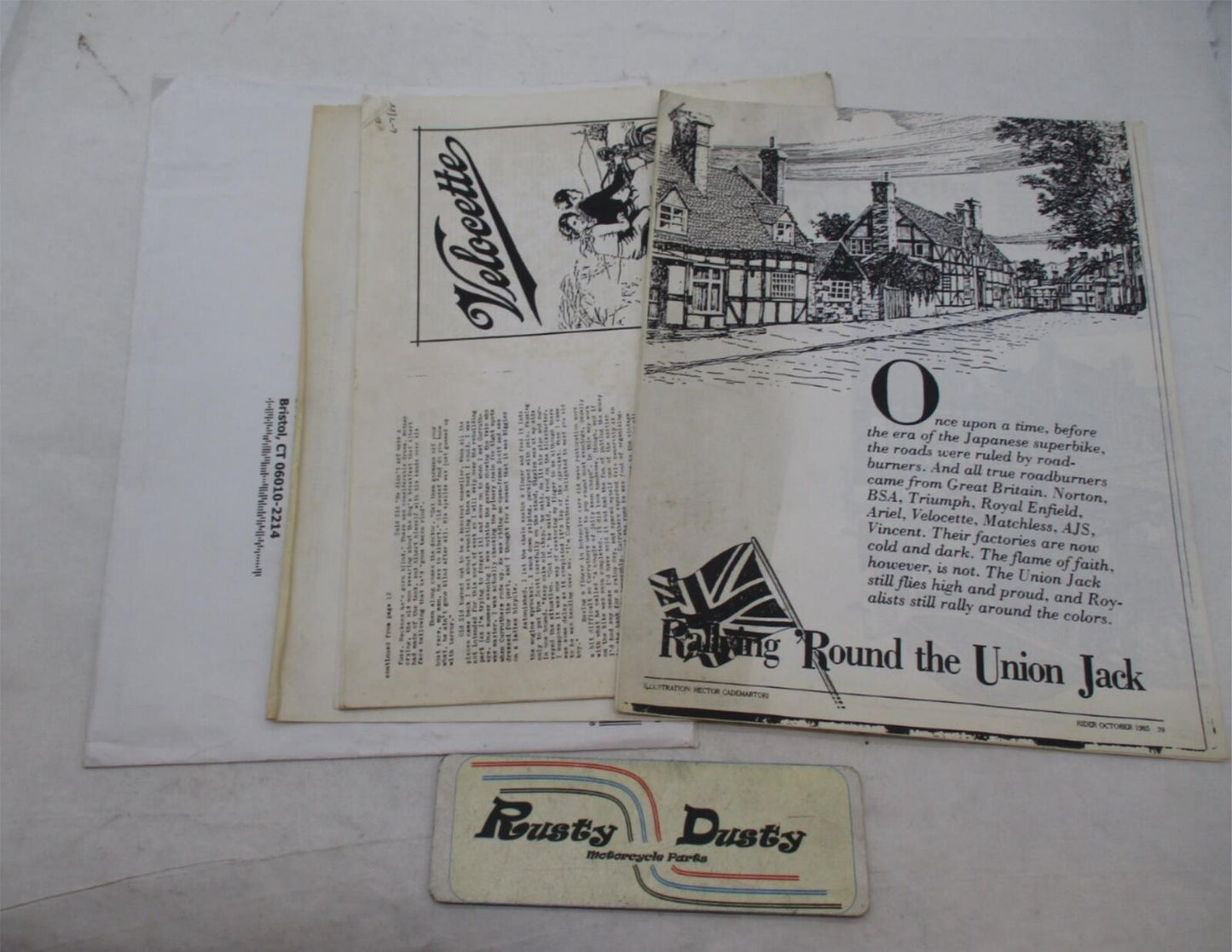 Mixed Lot of Vellocete Motorcycle Articles Photocopies