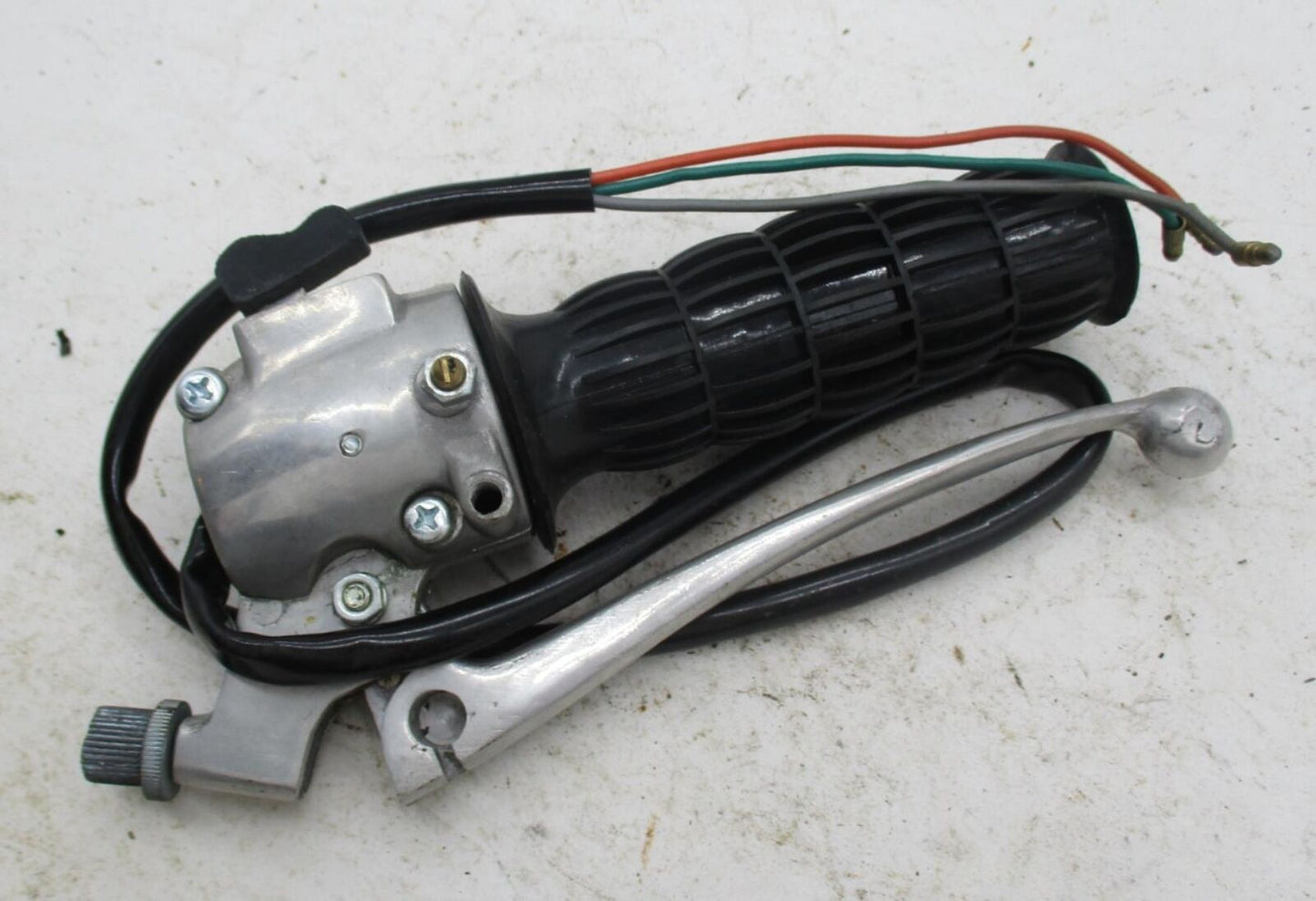 Vintage Motorcycle Clutch Lever Assembly w/ Perch & Switch Housing Wiring 7/8"