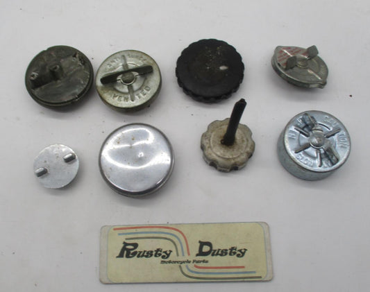 Mixed Lot of Vintage Motorcycle & Car Fuel Gas Tank & Radiator Caps