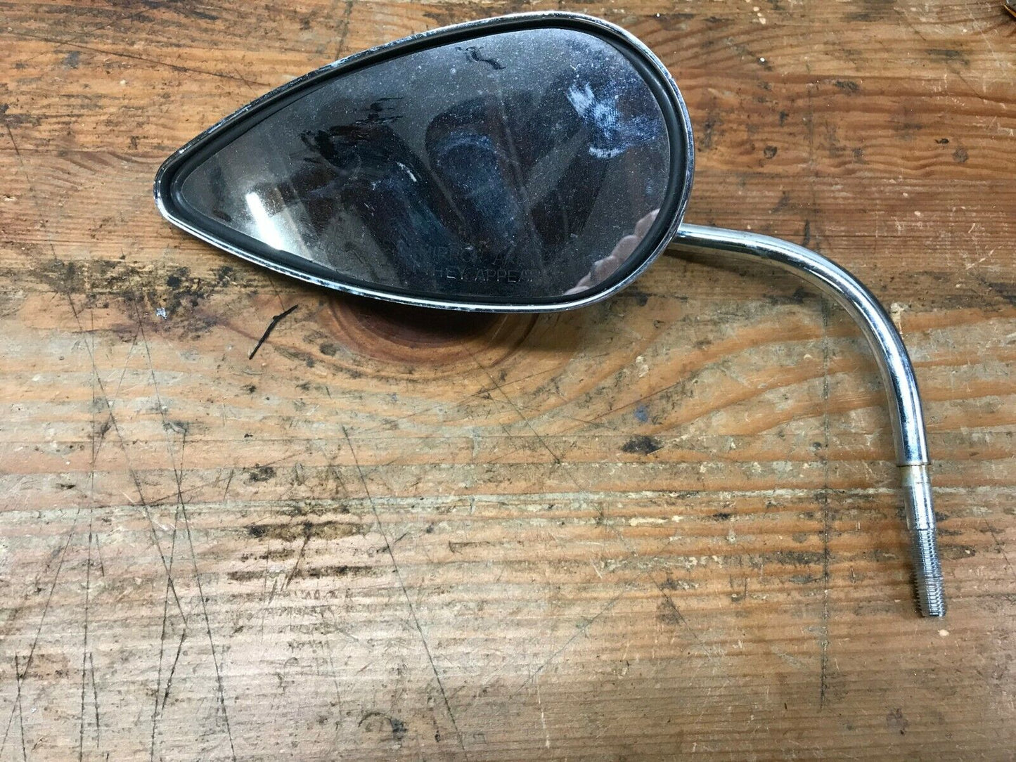 Harley-Davidson Left Side Teardrop Rear View Mirror Chrome Rare Nice Shape