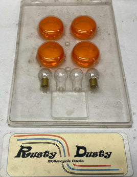 Harley Davidson Stock Turn Signal Lenses (4)+(2) Bulbs