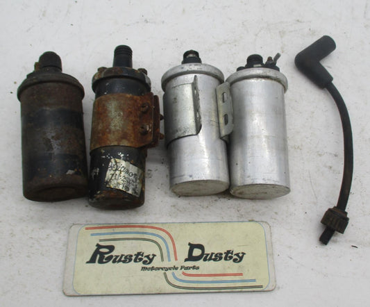 Mixed Lot of 4 Vintage Motorcycle Ignition Coils Unmarked