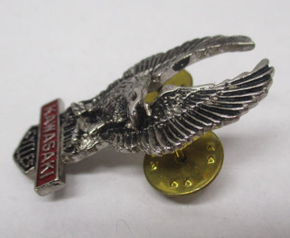 Kawasaki Silver & Red Motorcycle Bike Cruiser Rider Vest Jacket Eagle Metal Pin