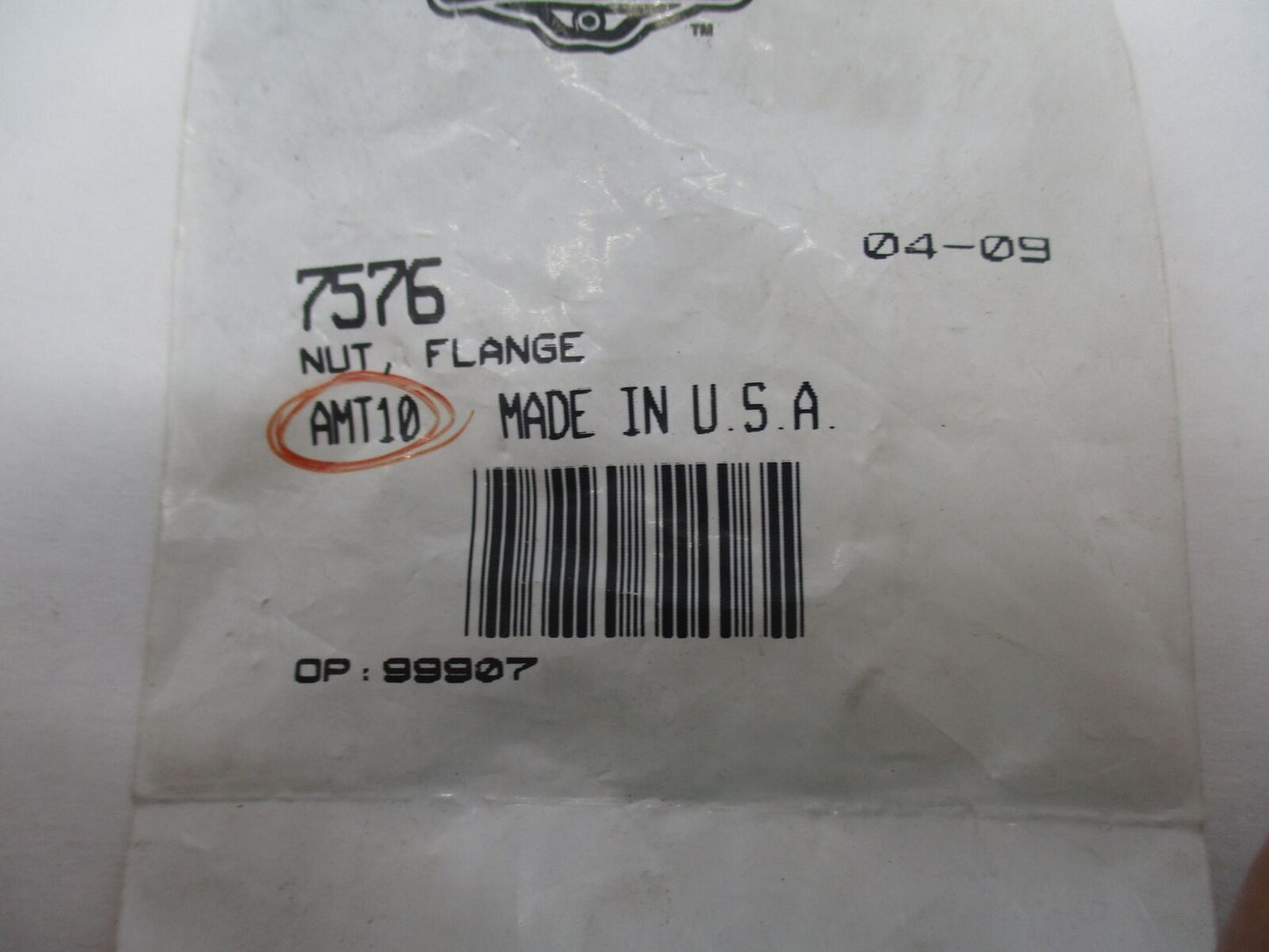 Lot of 8 Harley Davidson Genuine NOS AMT 10 5/16" Flange Nuts 7576