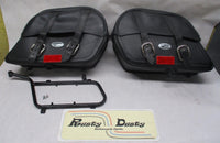 Harley Davidson Saddlemen Leather Saddlebags Luggage Bags w/ brackets Mounts