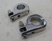 Harley Davidson Pair of Chrome Highway Peg Engine Guard Mount Clamps