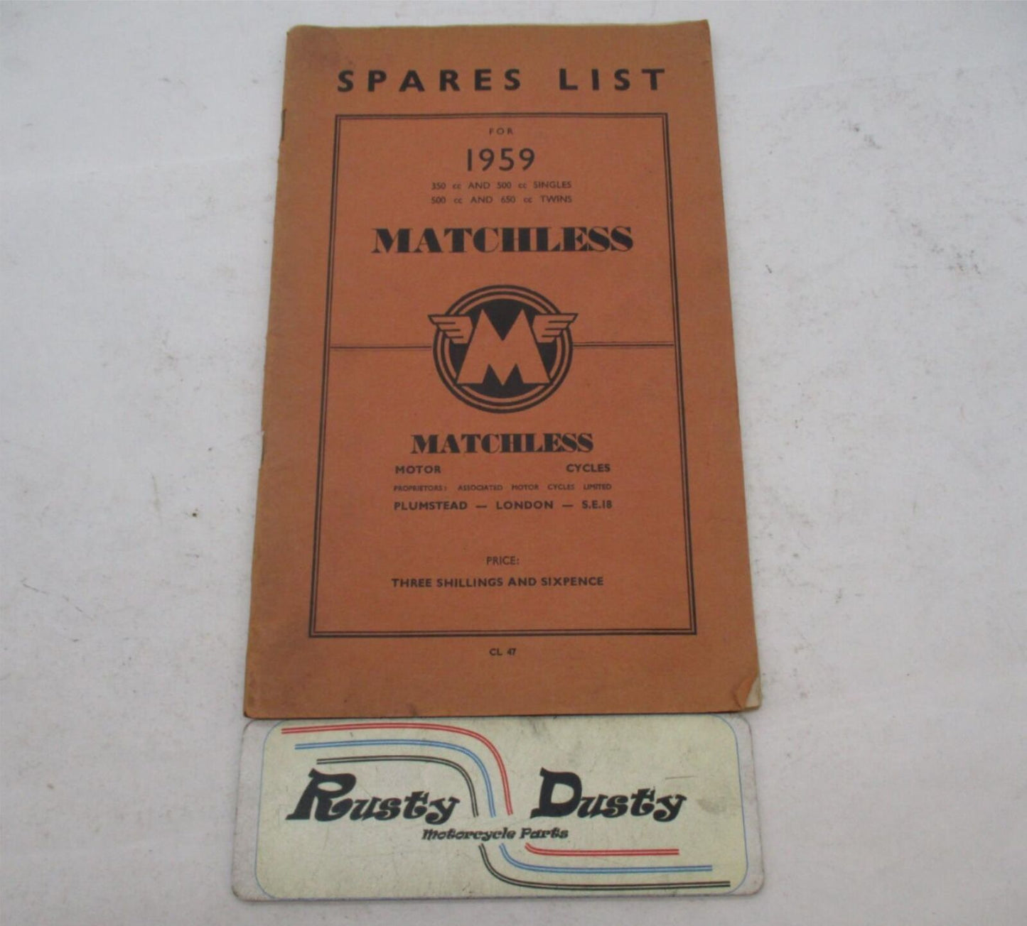 Original Matchless 1959 250 500 cc Singles 500 650 cc Twins Spares Parts Catalog