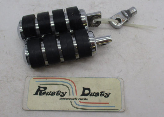 Pair of Harley Davidson Genuine Chrome Ribbed Foot Pegs Foot Rests