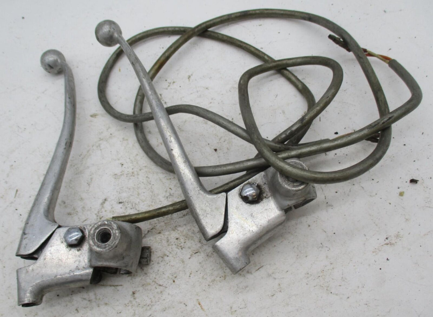 Set of British BSA Triumph Vintage ISO Hand Control Levers with Wiring
