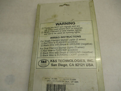 K&S Technologies 25-8068 Flush Mount Marker Custom Motorcycle Lights