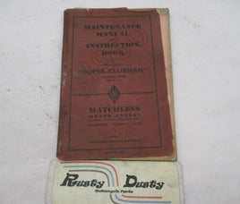 Matchless 1950 500cc Super Clubman Vertical Twin Maintenance Manual Book