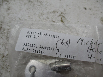 Harley Davidson Genuine NOS Key Set 71452-91A Code 3577