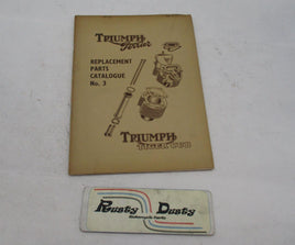 Vintage OEM Triumph Terrier Tiger Cub Replacement Parts Catalog No.3