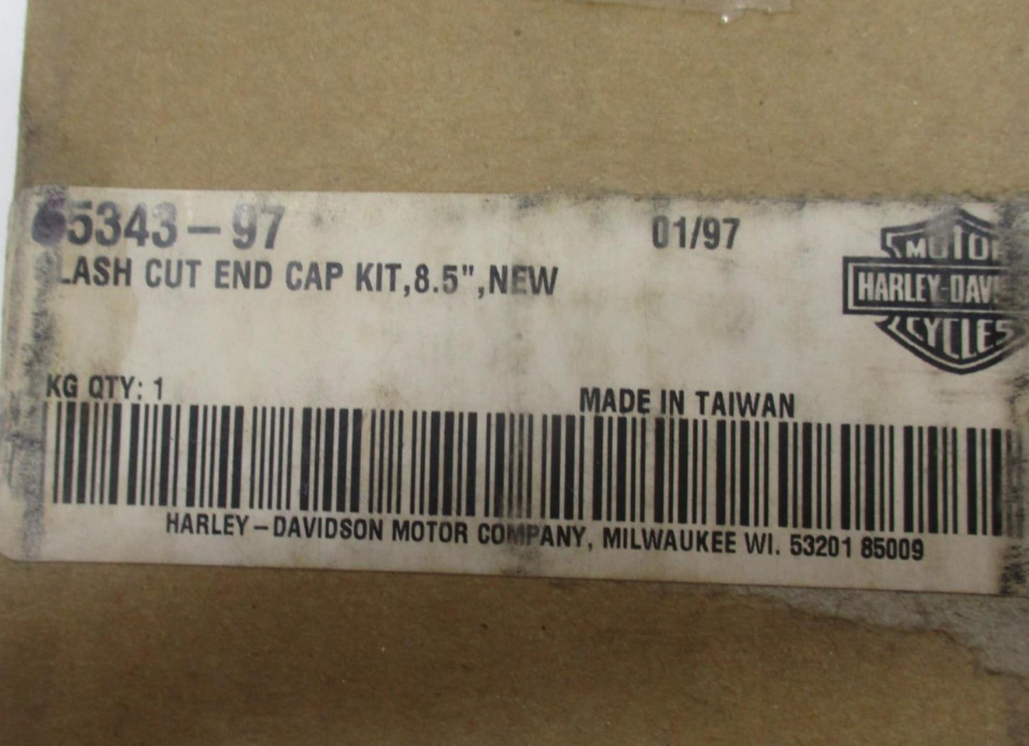 Harley-Davidson Genuine NOS 8.5" Slash Cut End Cap 65343-97