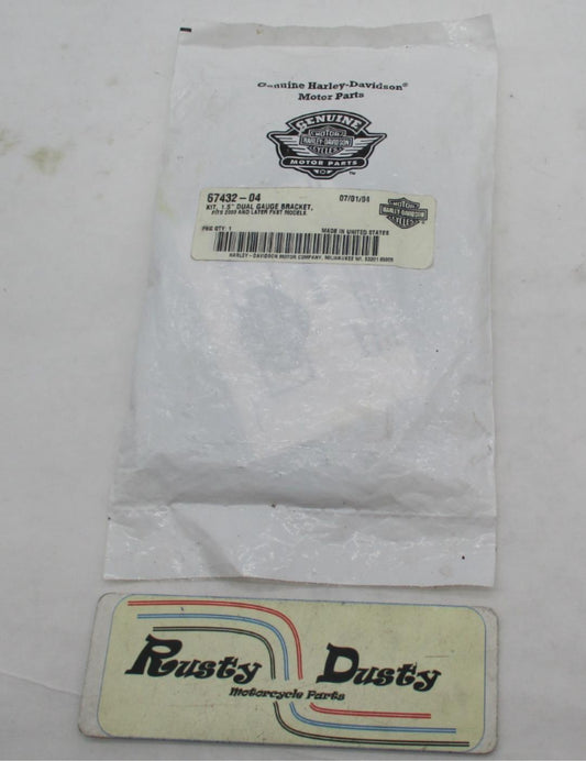Harley Davidson Genuine NOS 1.5" Dual Gauge Bracket Kit 67432-04