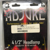 Adjure 4-1/2" Head Lamp Headlight H4 55/60 Bulb Harley