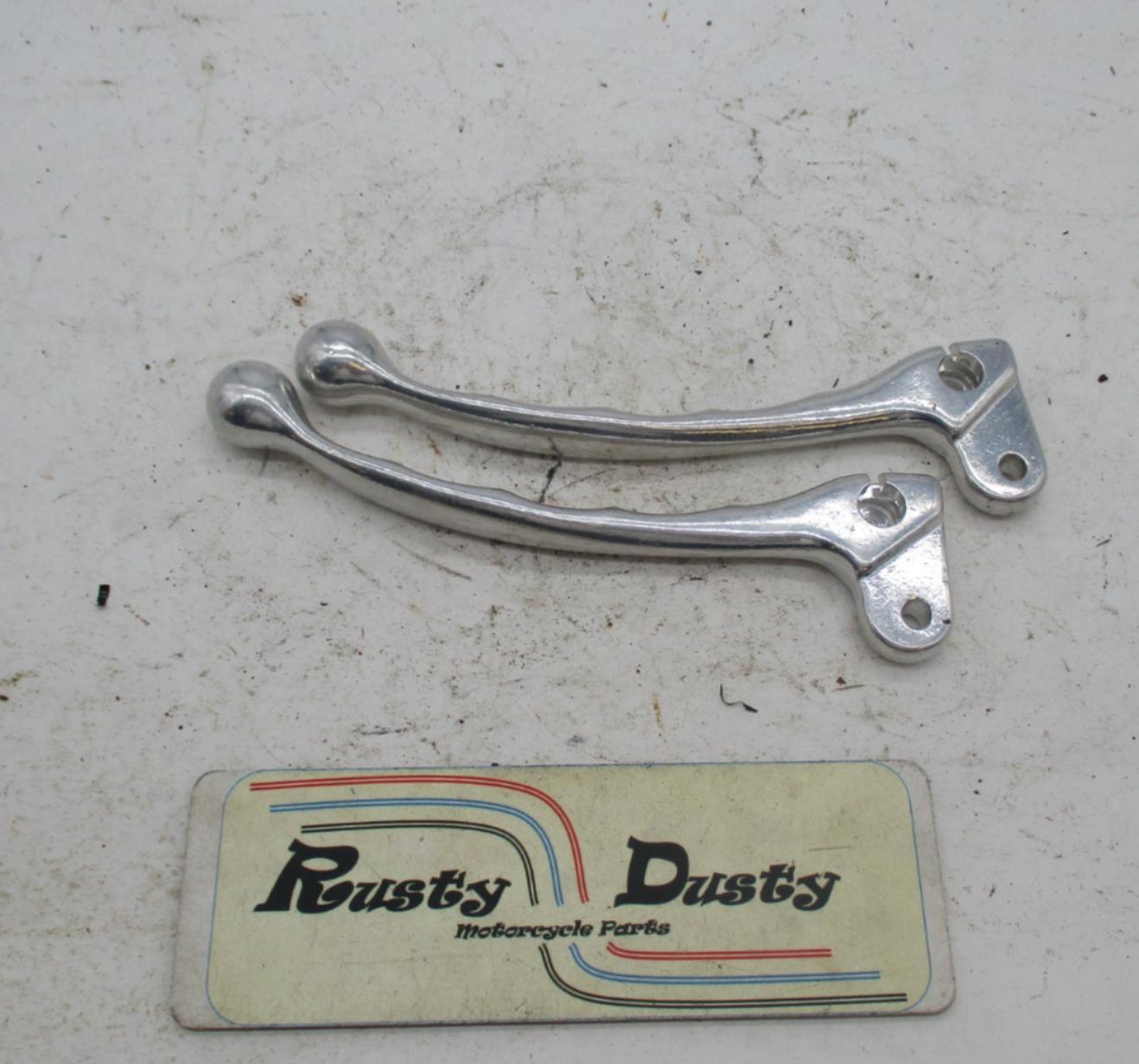 Pair Vintage BSA Triumph Polished Contoured Ergonomic Hand Levers Brake Clutch