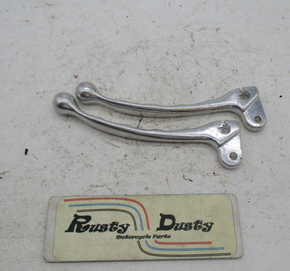 Pair Vintage BSA Triumph Polished Contoured Ergonomic Hand Levers Brake Clutch