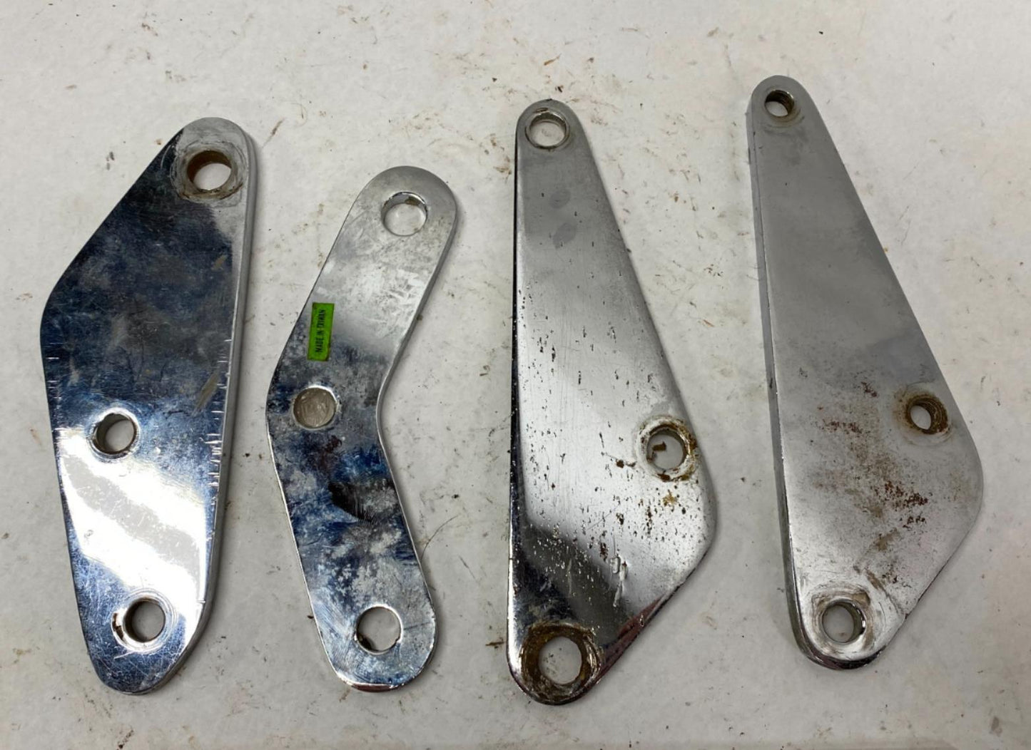 Harley Lot of Chrome Foot Forward Mid Control Mounting Plates Brackets
