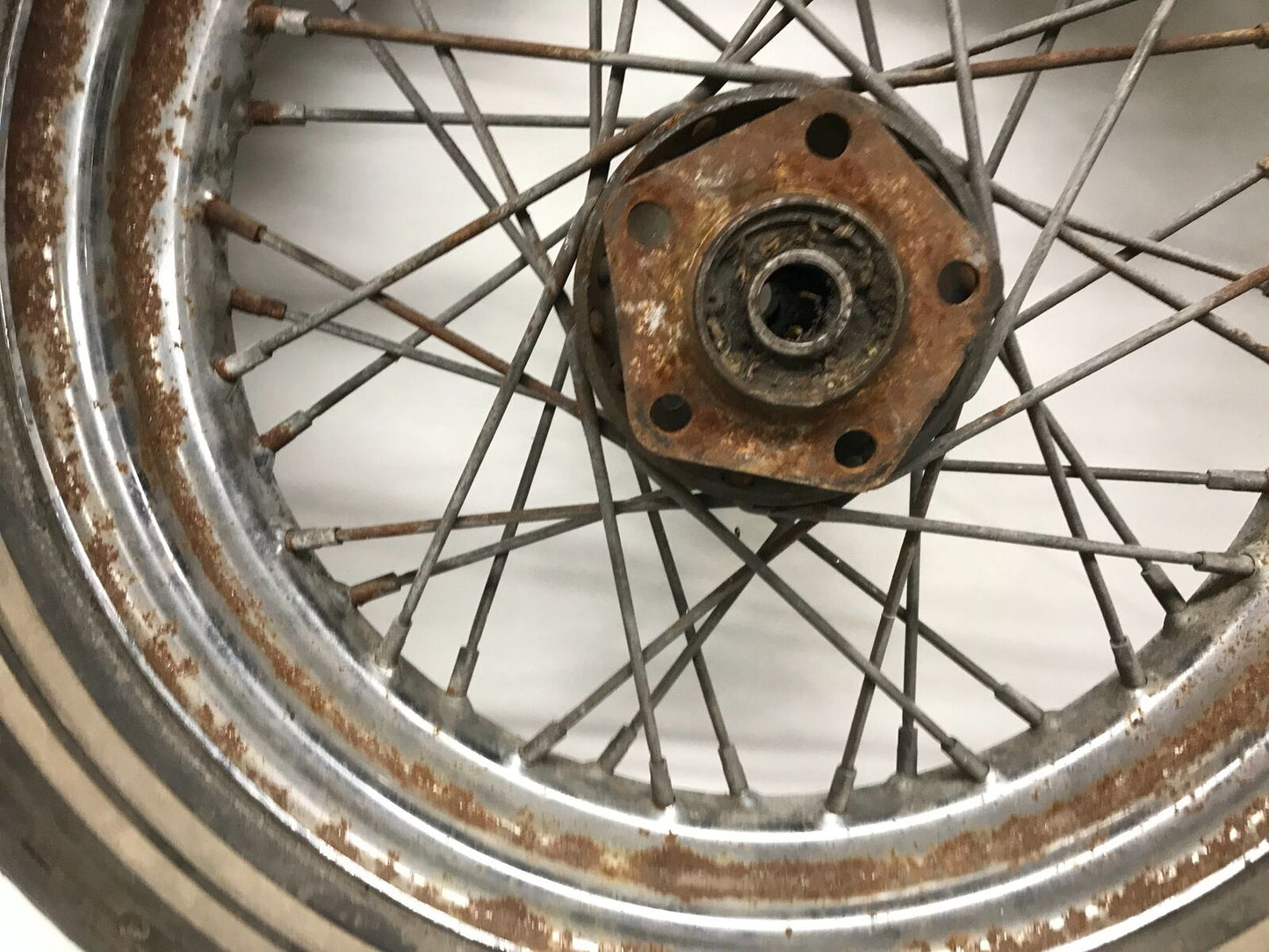16" Front Harley Shovelhead Chopper Spoke Wheel & Tire