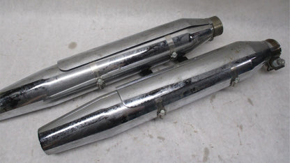 Harley Genuine Heritage Softail Exhaust Mufflers 65357-05 65353-05 w/ brackets