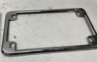 Harley Chrome Slotted License Plate Mount Bracket Side w/ Frame