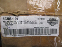 Harley Davidson Genuine NOS Slash Cut XL Black Exhaust Mufflers Kit 80306-99