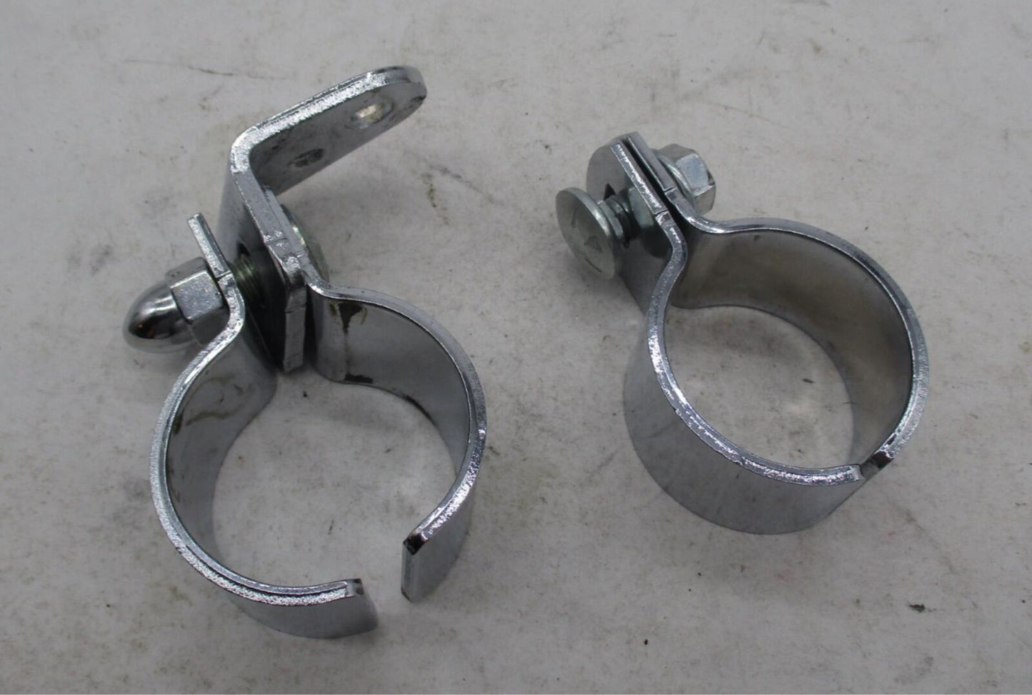 Harley Davidson Pair of Chrome Highway Peg Mounting Bracket Clamps