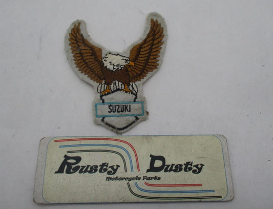 Suzuki Motorcycle Rider Eagle Wings Patch 4.5" x 3.75"