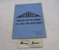Cotton Motorcycle 175cc Trials and Enduro Workshop and Parts Manual Book