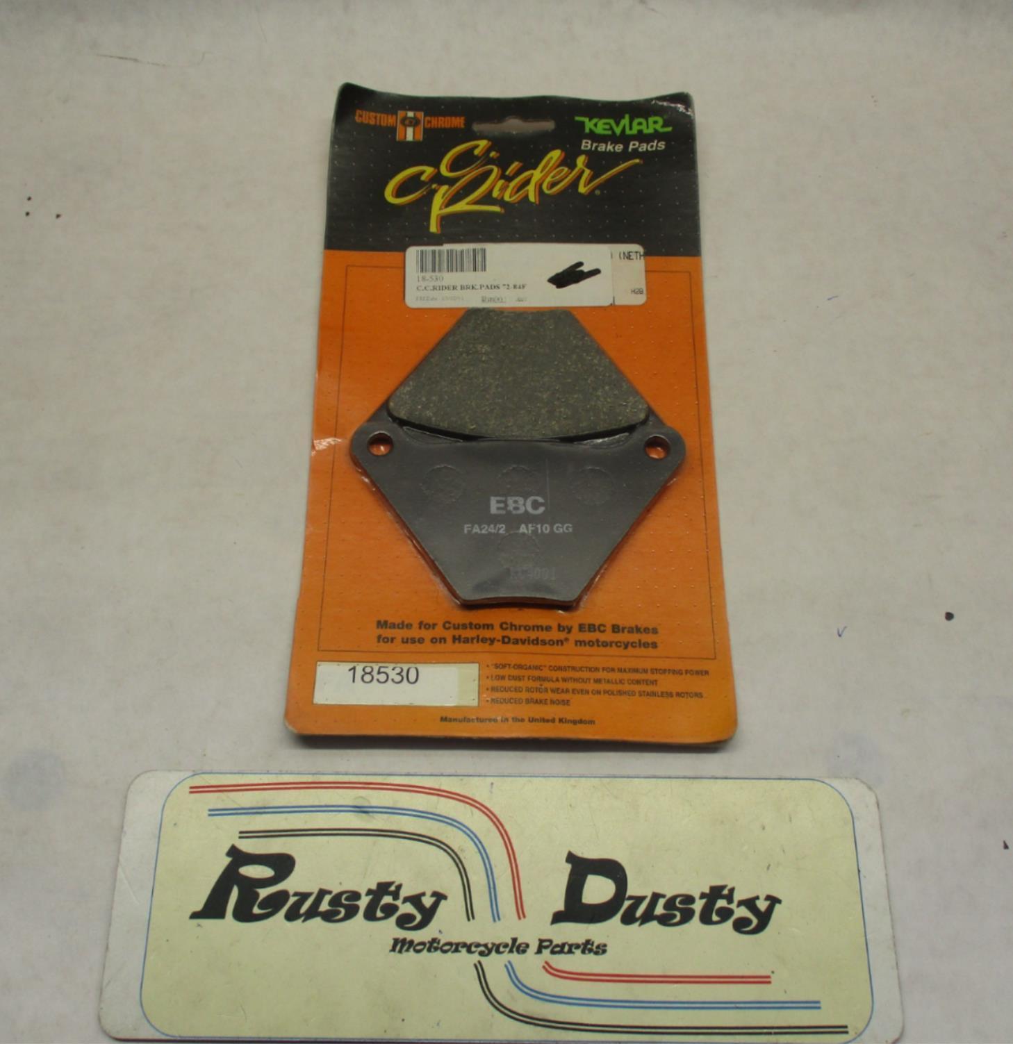 Harley Rider Pad Custom Chrome Harley Davidson Rider Brake Pads 1972-1984 FL FX 18-530 ...