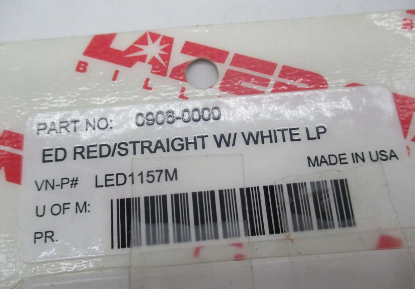 Lazer Star Red White Straight Bulb 0906-0000 LED1157M Harley Davidson