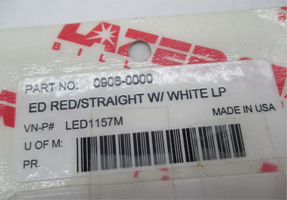 Lazer Star Red White Straight Bulb 0906-0000 LED1157M Harley Davidson