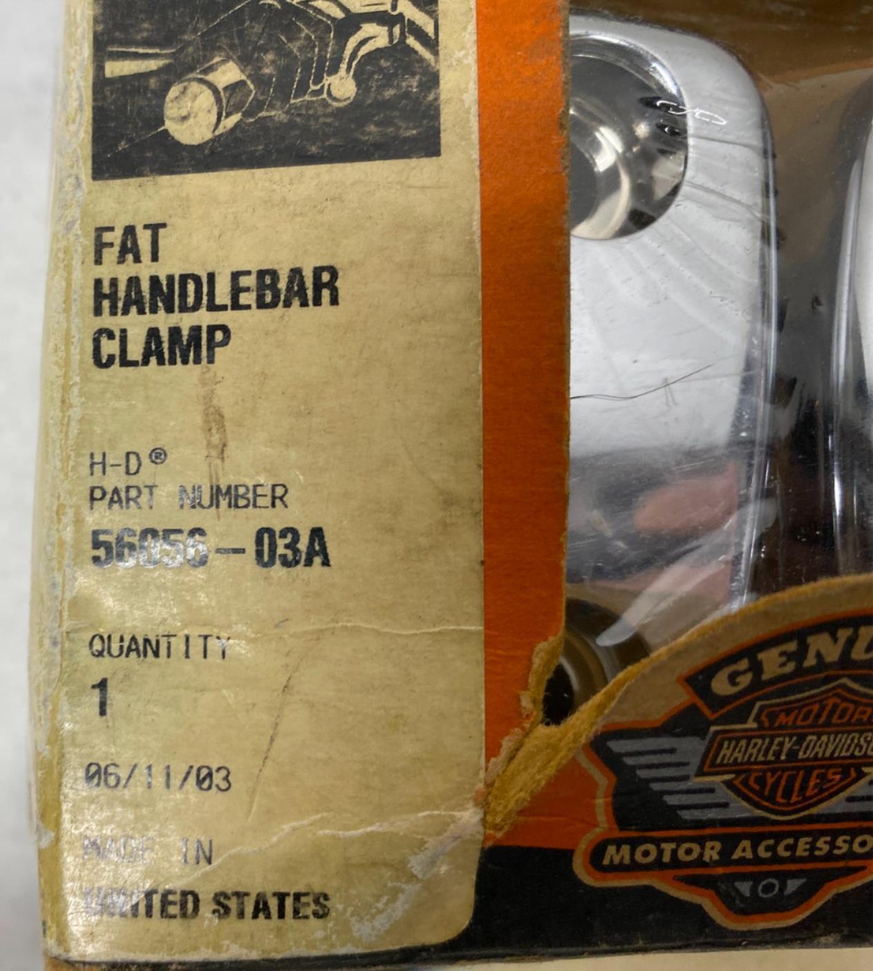 Harley Davidson Genuine Fat Handlebar Clamps Chrome 56056-03A