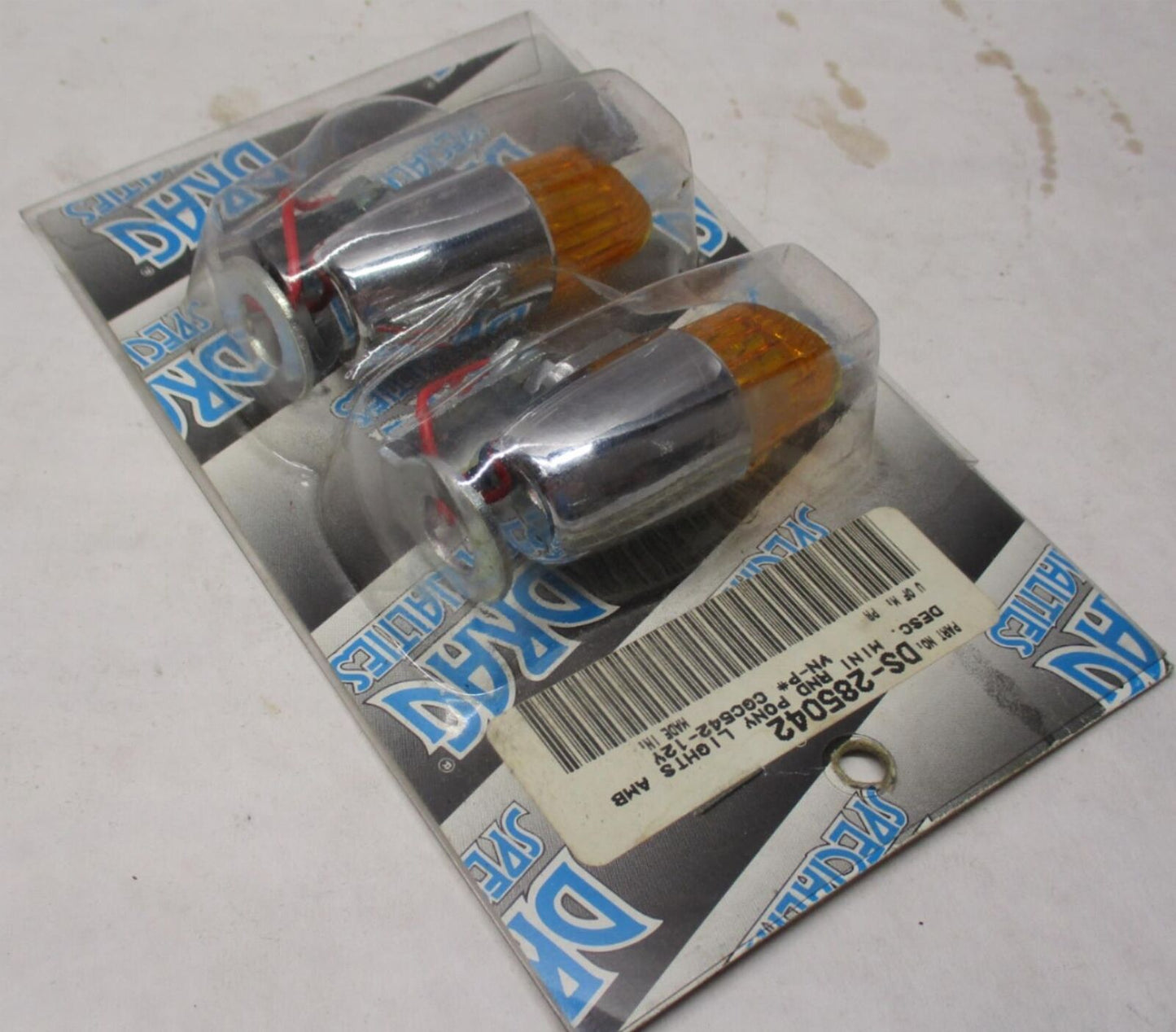 Drag Specialties Mini Round Pony Lights Amber DS-285042 Harley