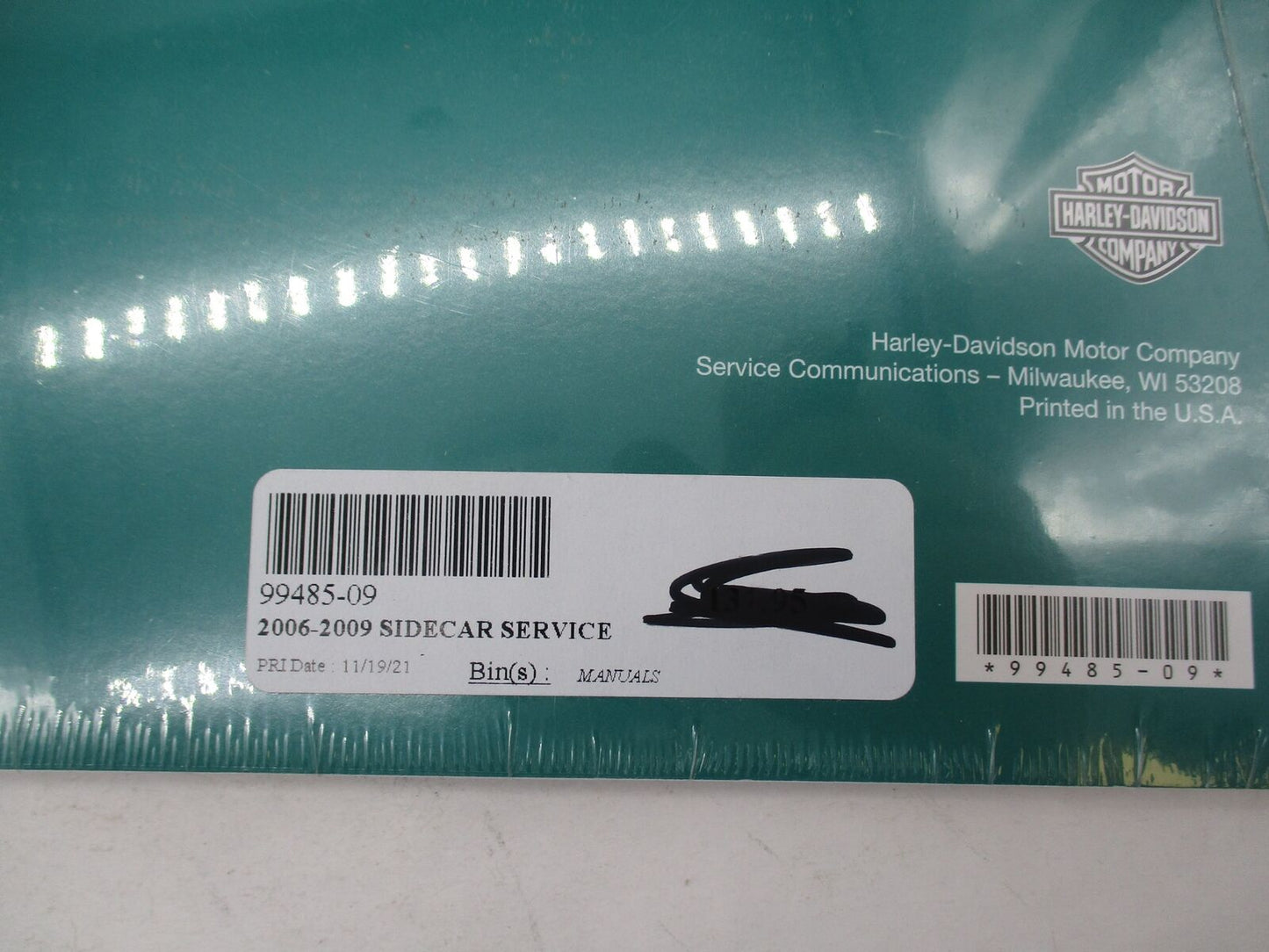 Harley Davidson Official Factory 2006-2009 Sidecar Service Manual 99485-09