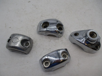 Mixed Lot of 4 Harley Davidson Chrome Handlebar Riser Top Clamps Holder
