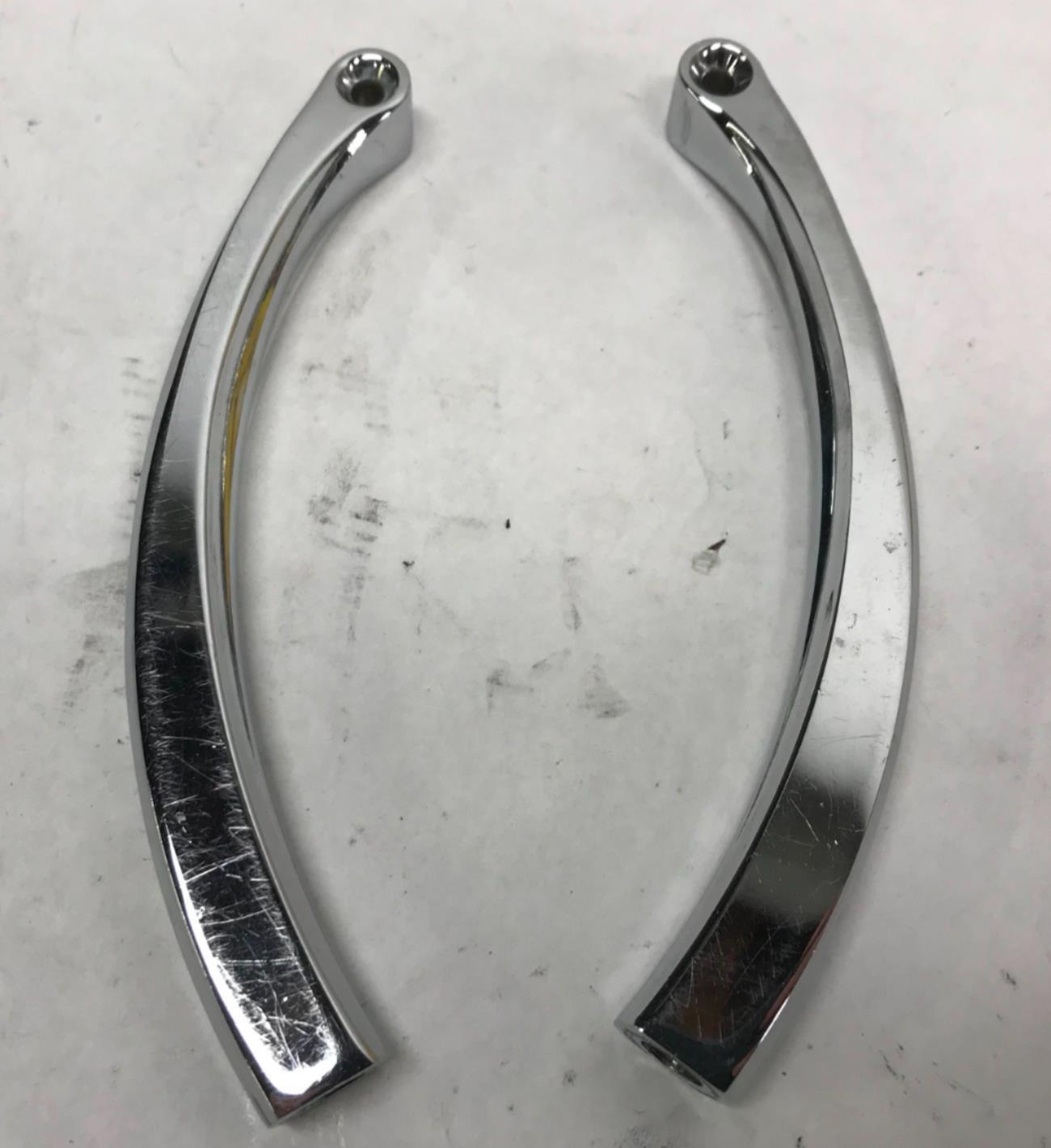 Pair Chrome Mirror Curved Stems Harley Custom