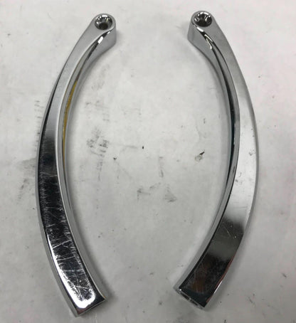 Pair Chrome Mirror Curved Stems Harley Custom