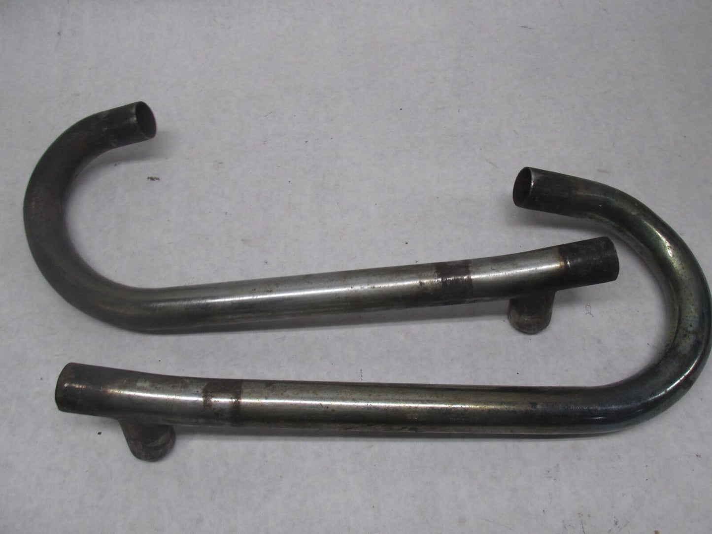 Pair of Vintage Moto Guzzi Motorcycle Exhaust Header Pipes