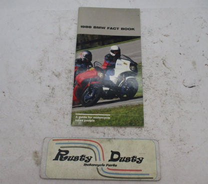 1988 BMW Dealer Sales Motorcycle Fact Book Guide K100 K75 R100 RT RS GS