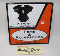 Harley Davidson V-Twin Manufacturing Parts & Accessorie Tin Sign 17.5" x 17.5"